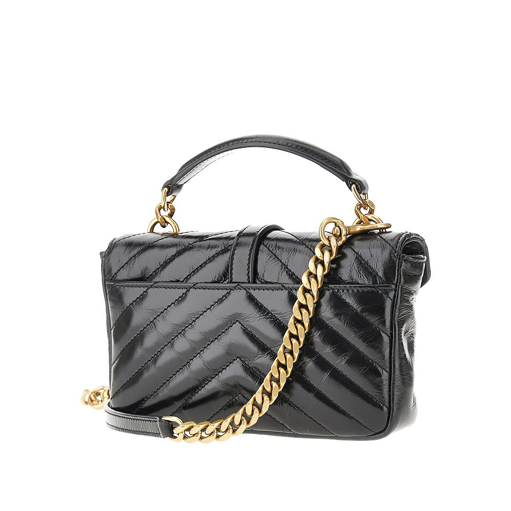 Borsa 'College' mini in pelle craquelé