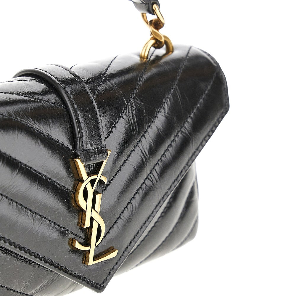 Borsa 'College' mini in pelle craquelé