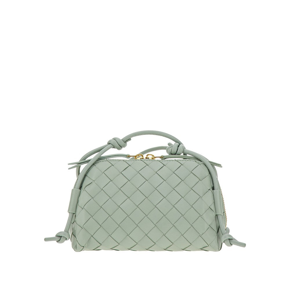 Pouch in pelle Intrecciato con tracolla