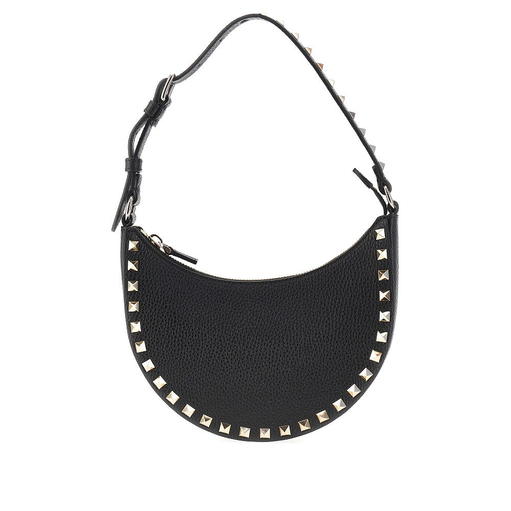 Grain leather mini 'Rockstud' hobo bag
