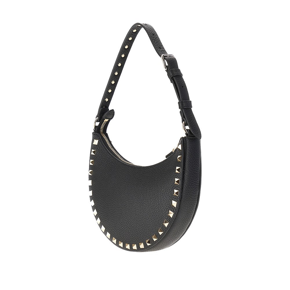 Grain leather mini 'Rockstud' hobo bag