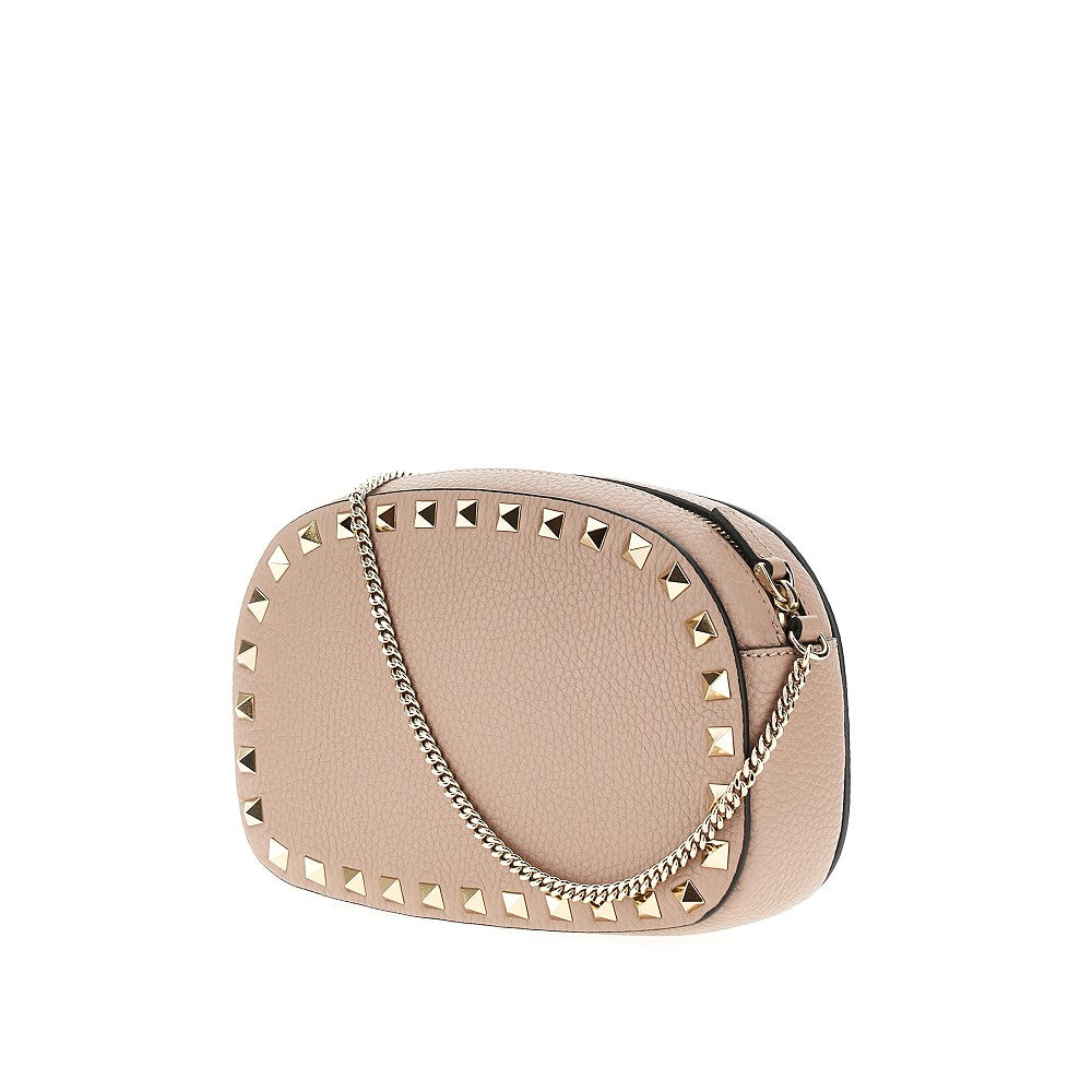 Grained leather 'Rockstud' crossbody mini bag