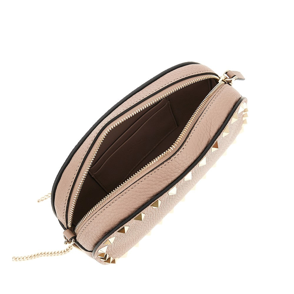 Grained leather 'Rockstud' crossbody mini bag