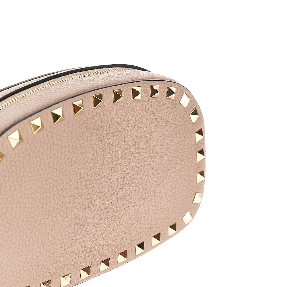 Grained leather 'Rockstud' crossbody mini bag