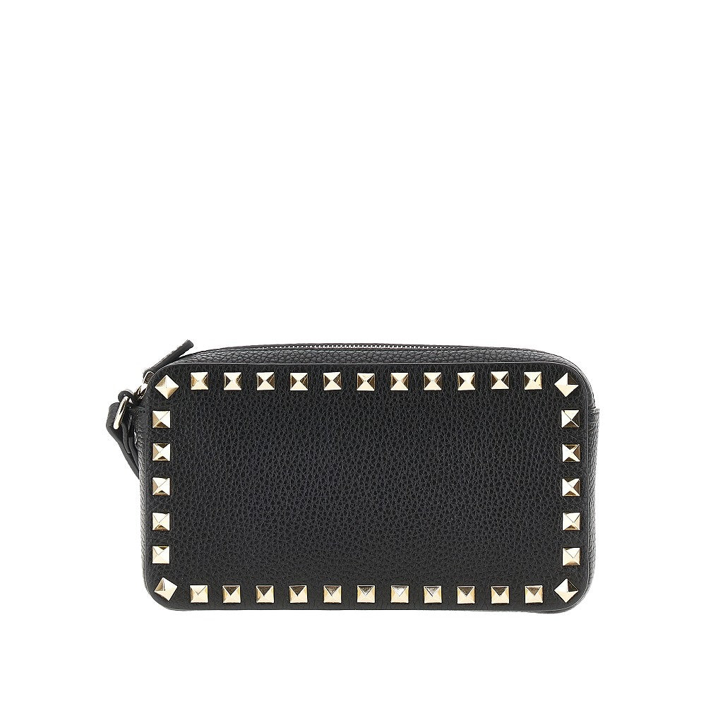 'Rockstud' grained leather pouch