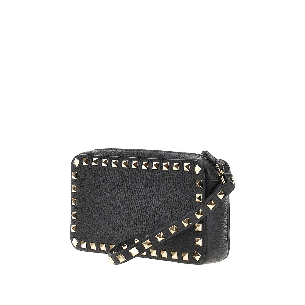 'Rockstud' grained leather pouch