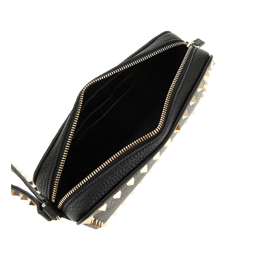 'Rockstud' grained leather pouch