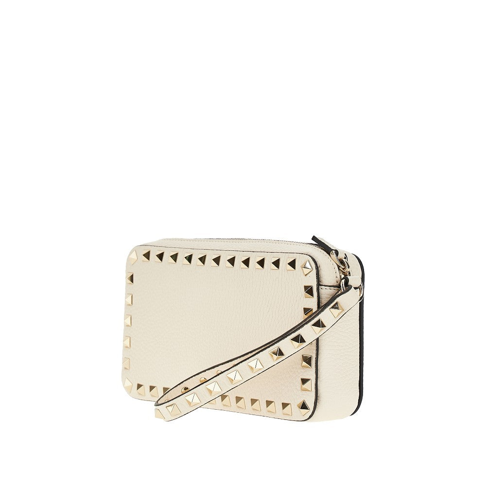 'Rockstud' grained leather pouch