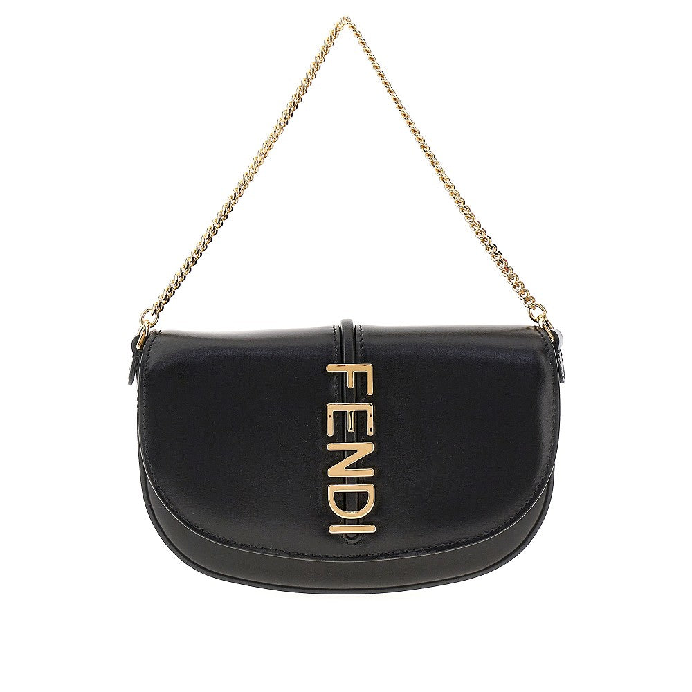 Leather 'Fendigraphy' pouch on chain