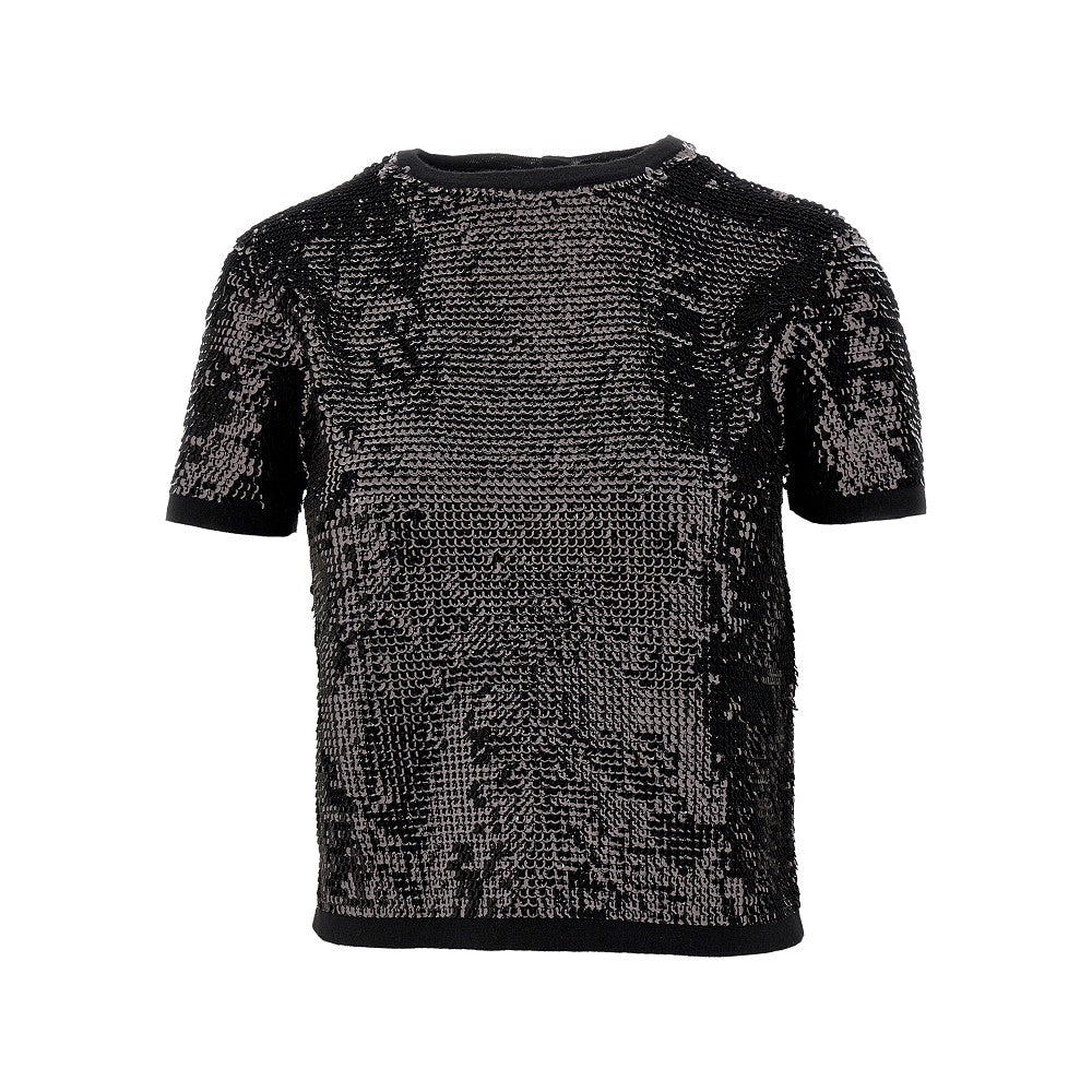 T-shirt in lana in paillettes