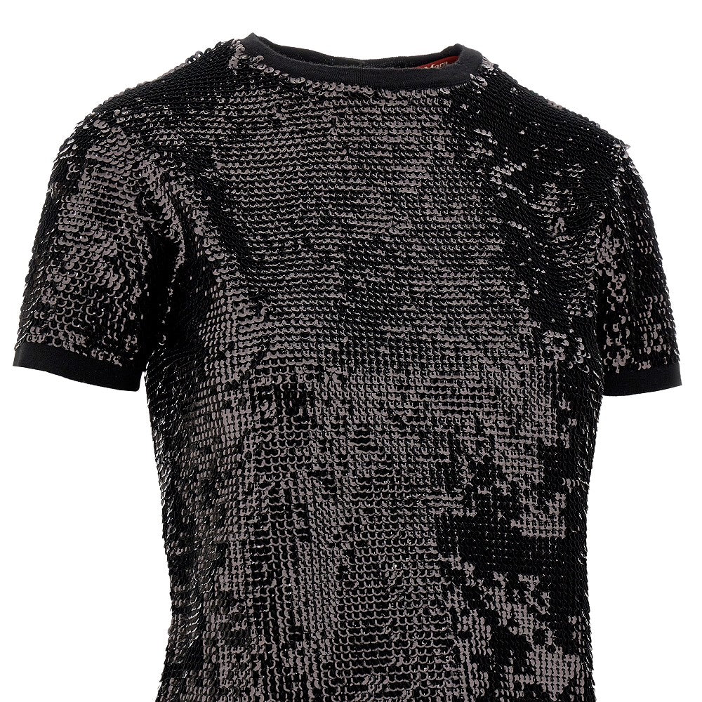 T-shirt in lana in paillettes