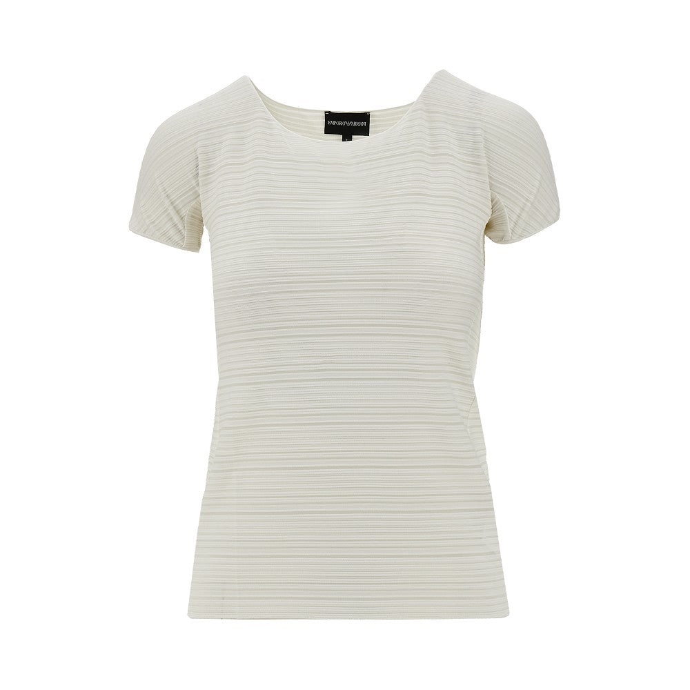 Jacquard stretch jersey T-shirt