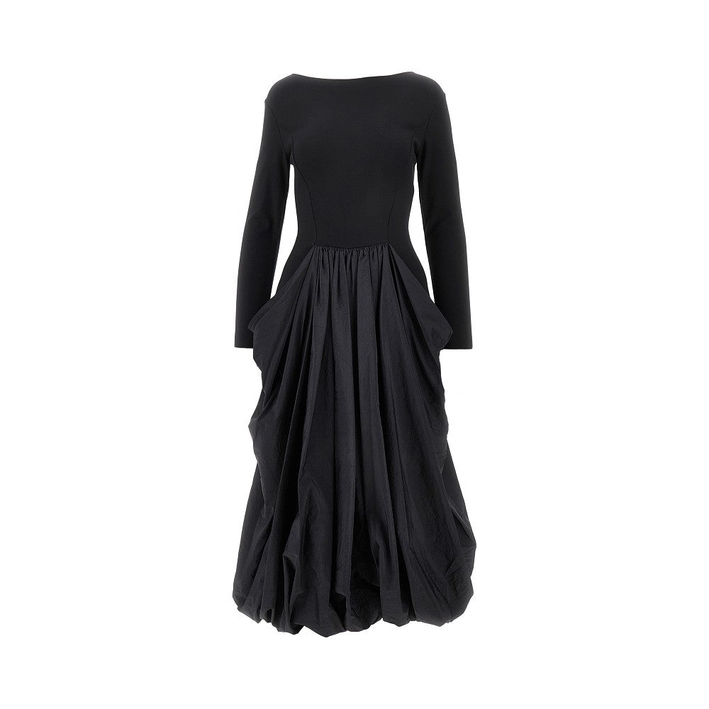 Midi dress with taffetà skirt