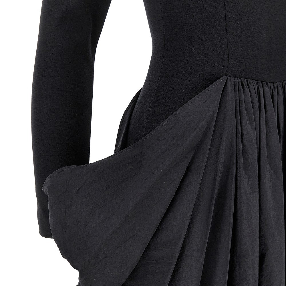 Midi dress with taffetà skirt