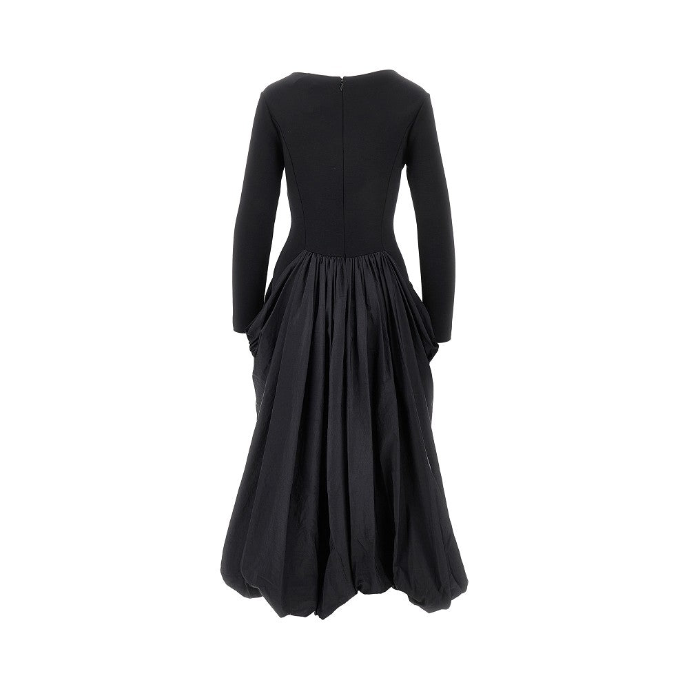 Midi dress with taffetà skirt