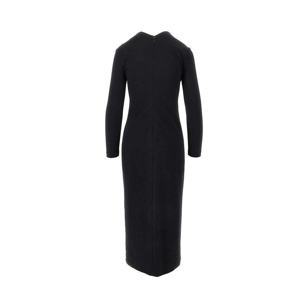 Milano stitch gathered midi dress