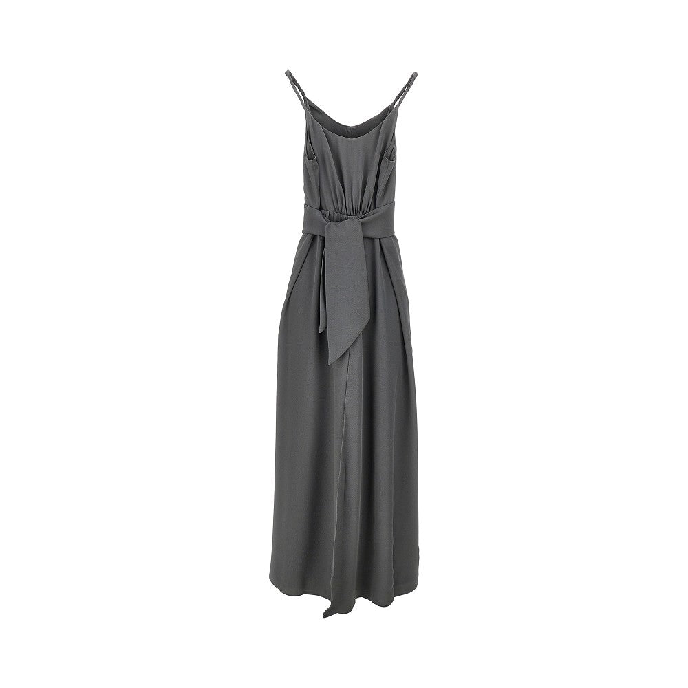 Abito lungo in twill con fusciacca