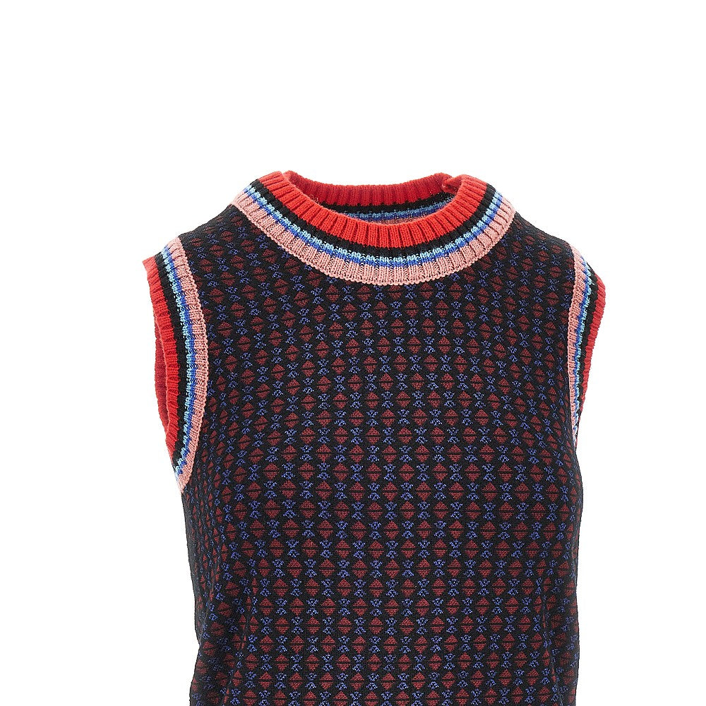 Gilet in misto lana jacquard