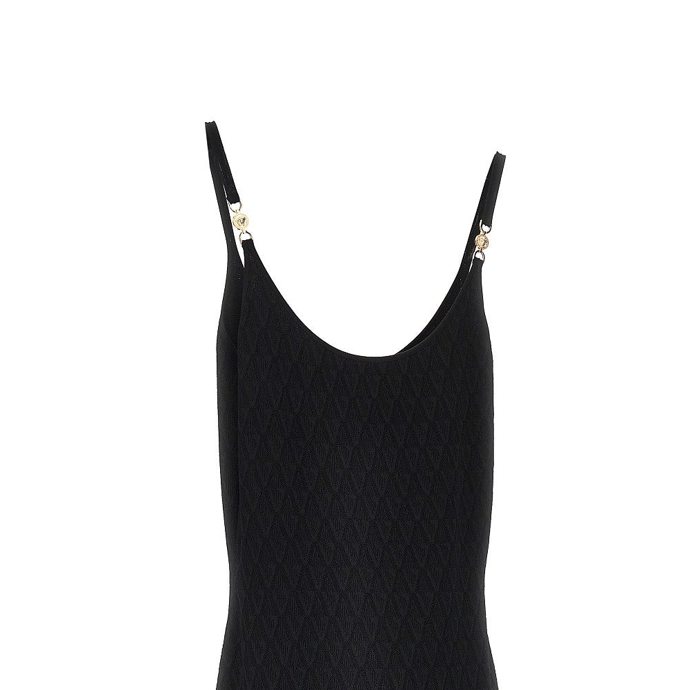 Abito al ginocchio in maglia jacquard