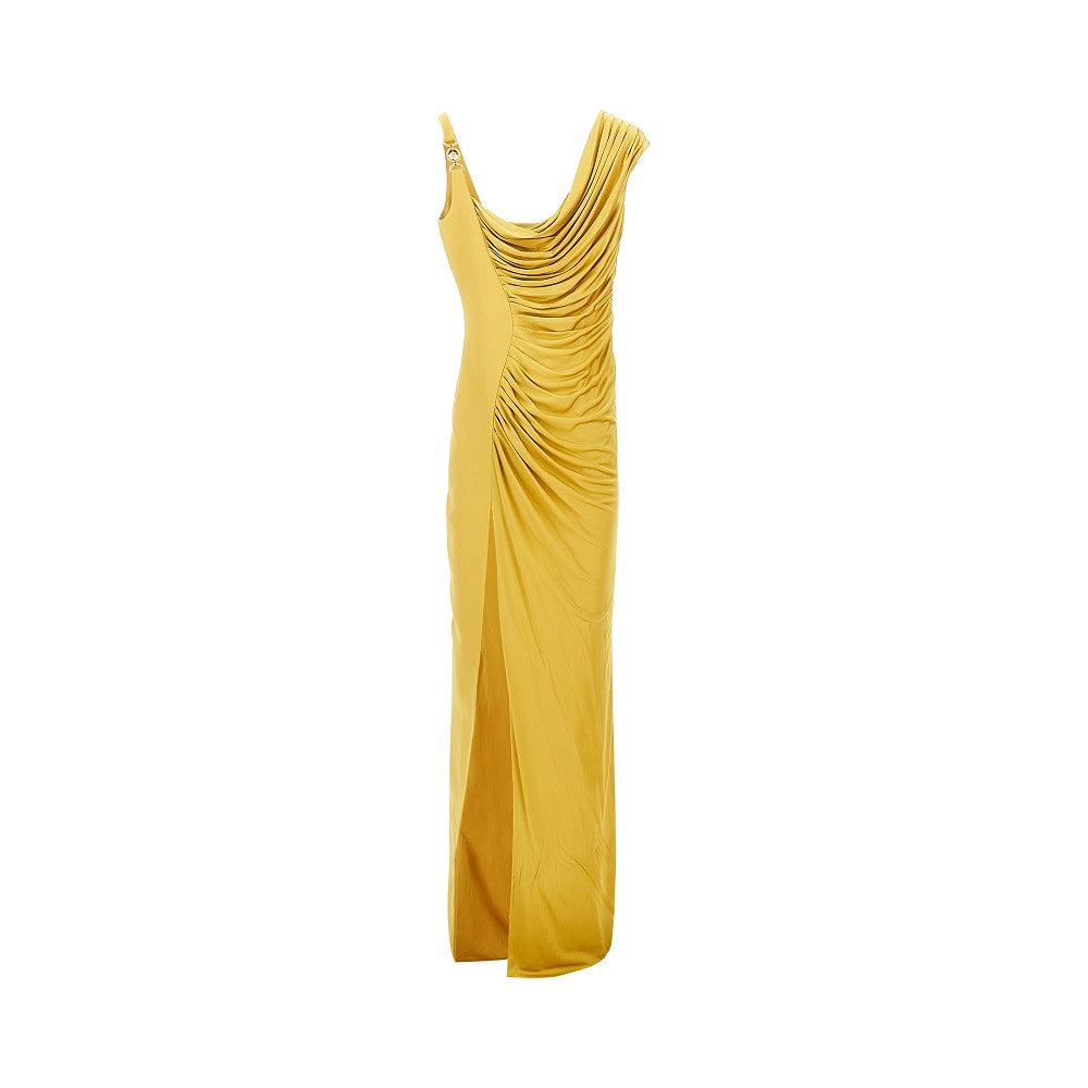 Draped satin long dress
