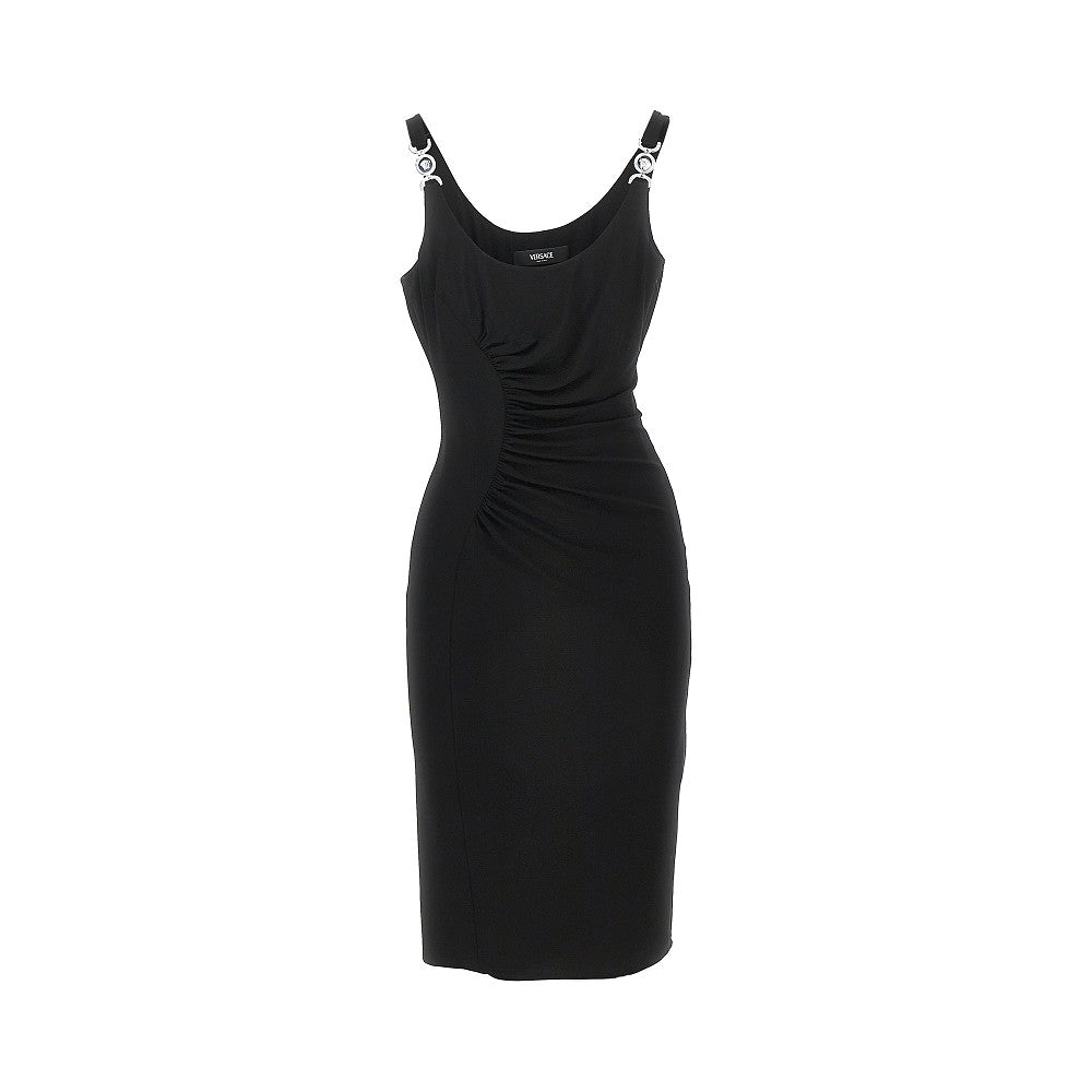 Abito midi in jersey stretch drappeggiato