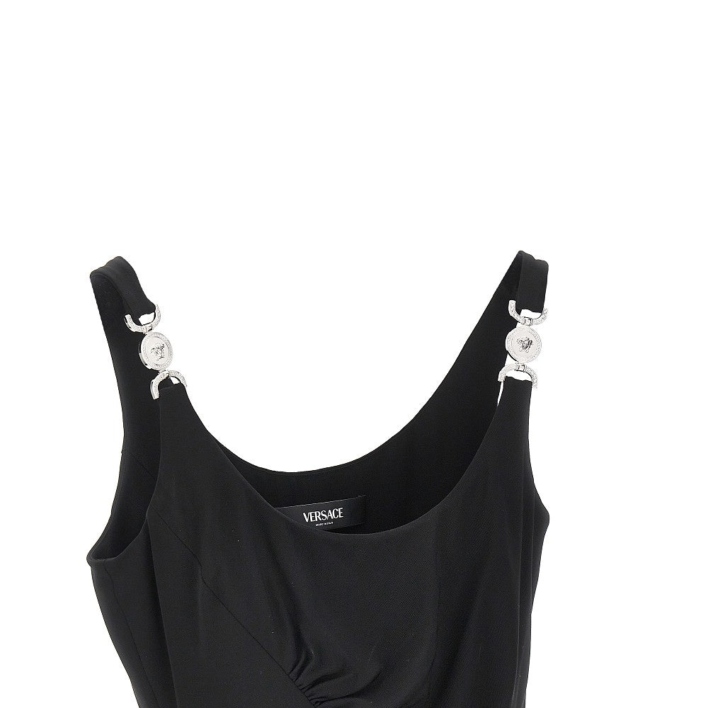 Abito midi in jersey stretch drappeggiato