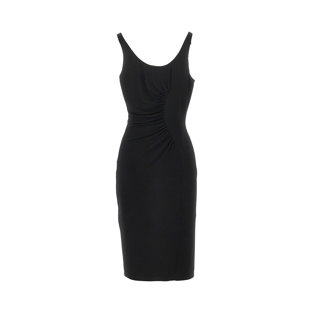 Abito midi in jersey stretch drappeggiato