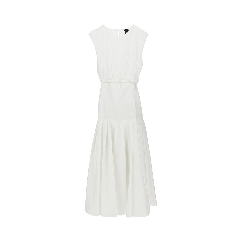 Poplin midi dress with cut-out detail