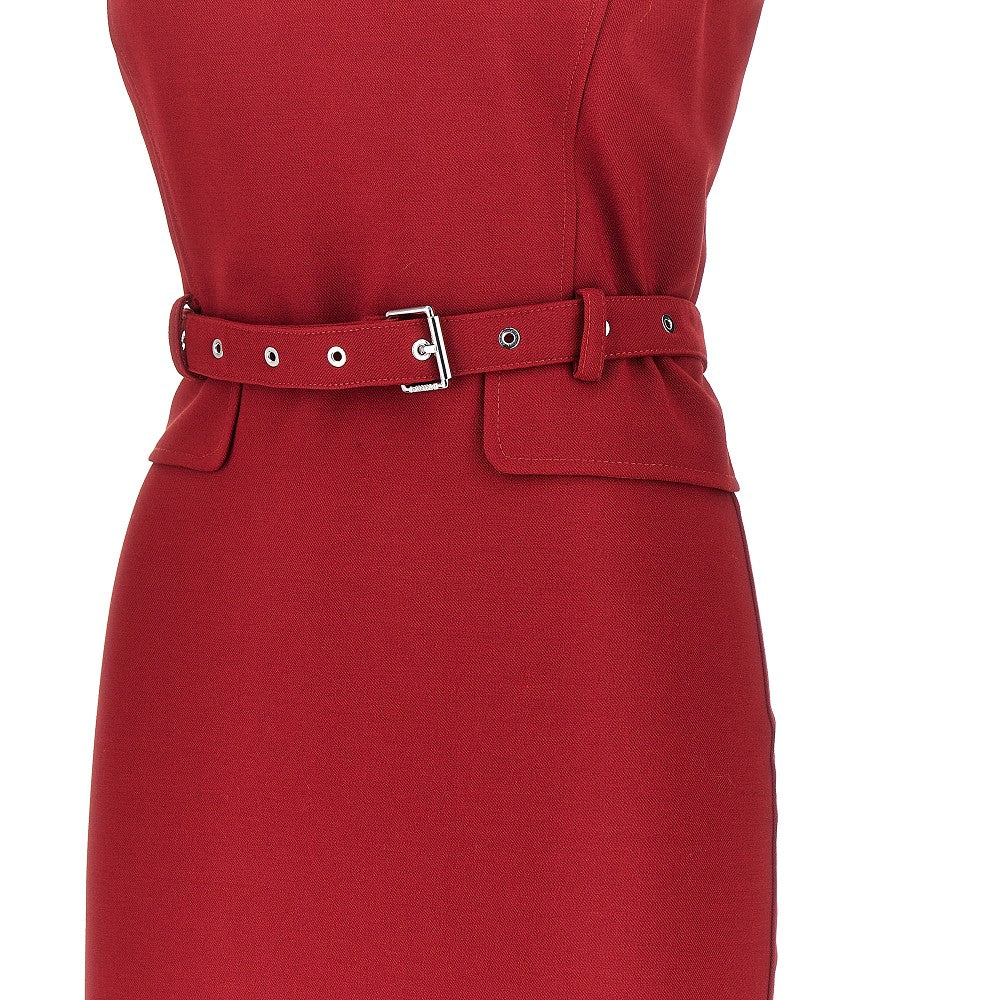 Abito midi in crepe con cintura