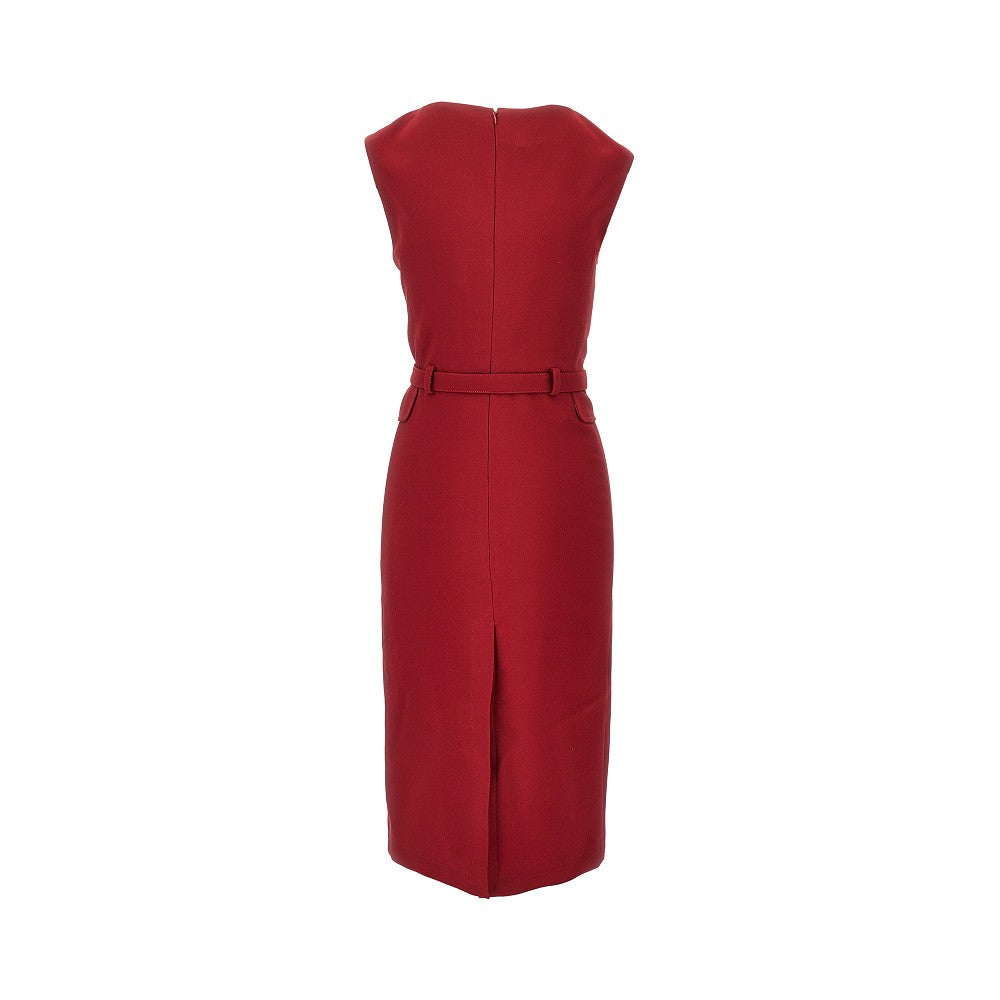 Abito midi in crepe con cintura