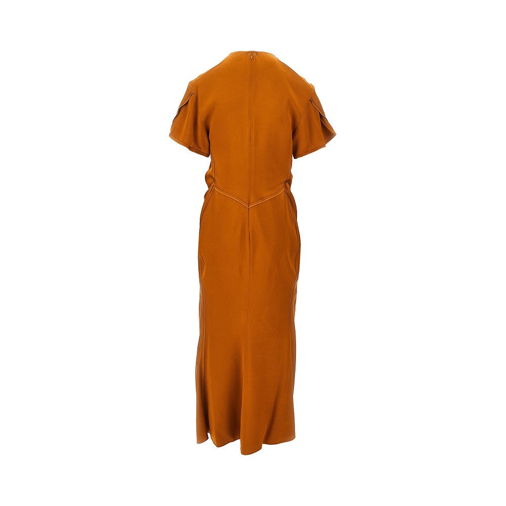 Gathered waist midi dress