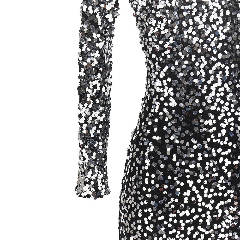 Sequinned jersey long dress
