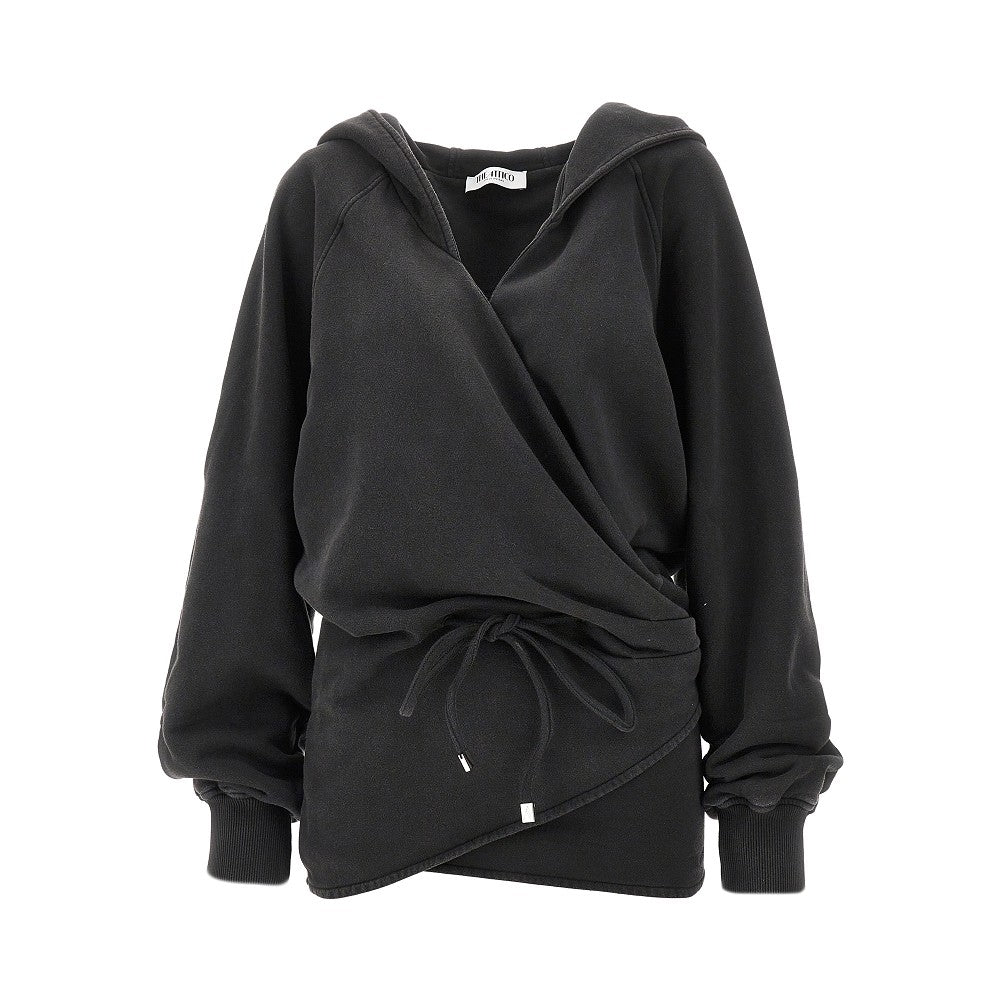 French terry wrap mini dress