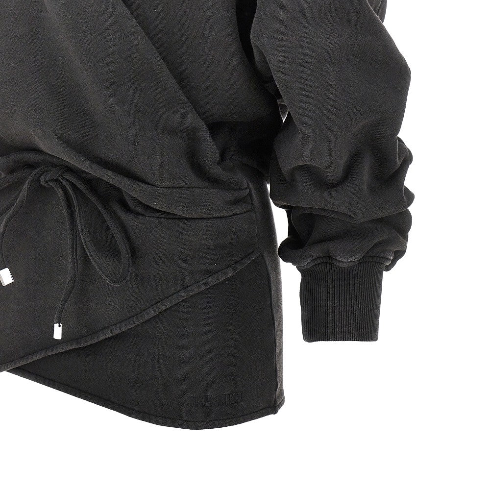 French terry wrap mini dress