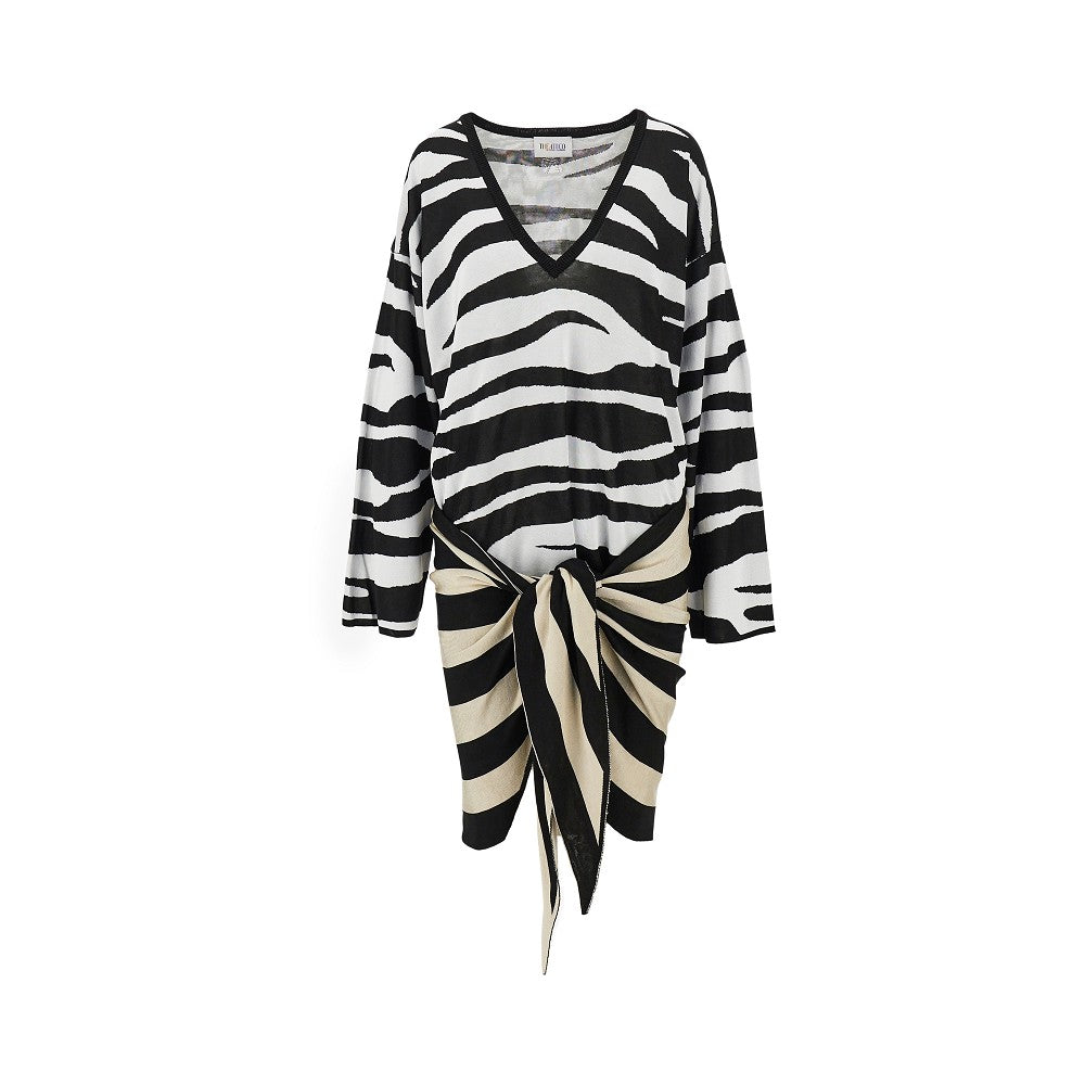 Mini abito in maglia animalier