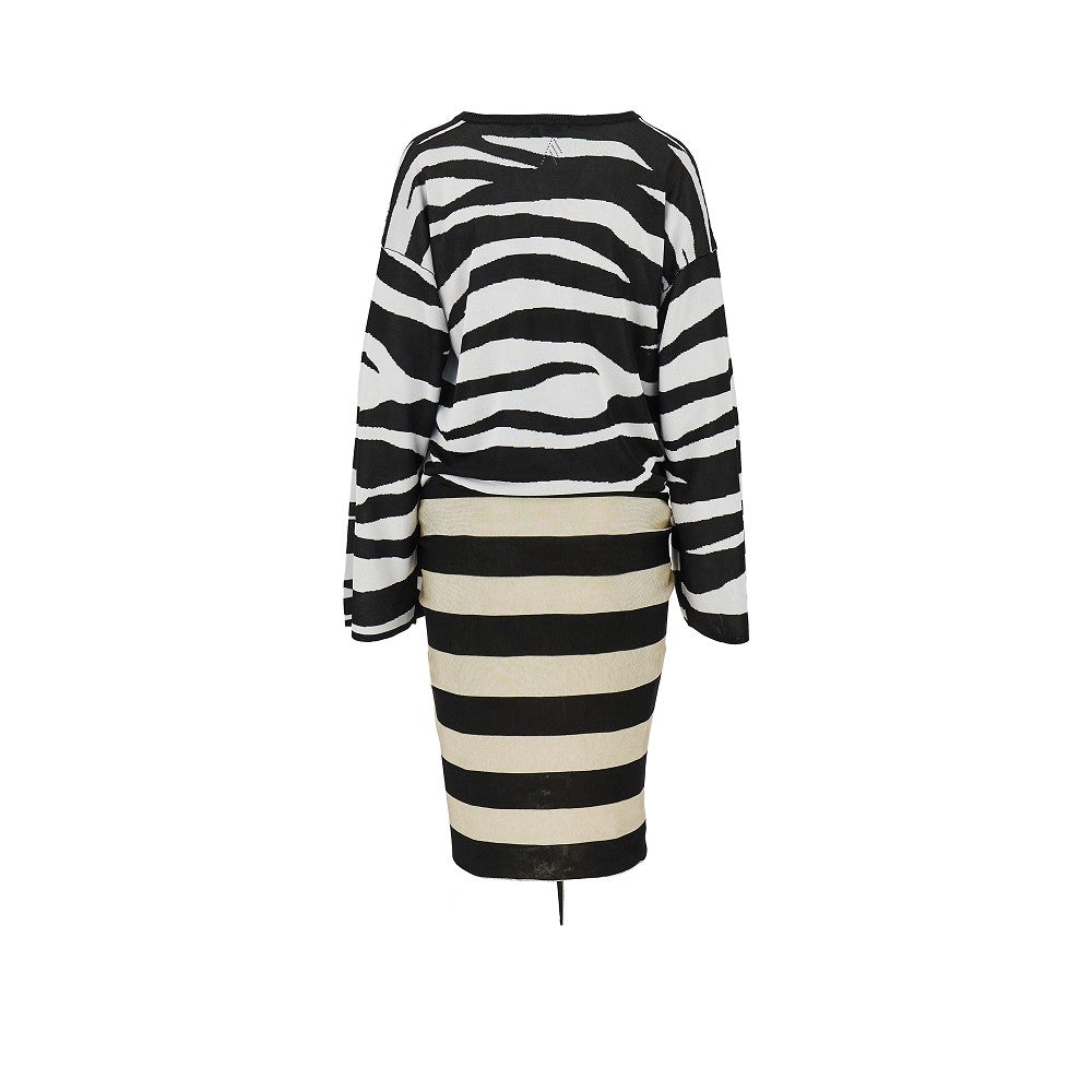 Mini abito in maglia animalier