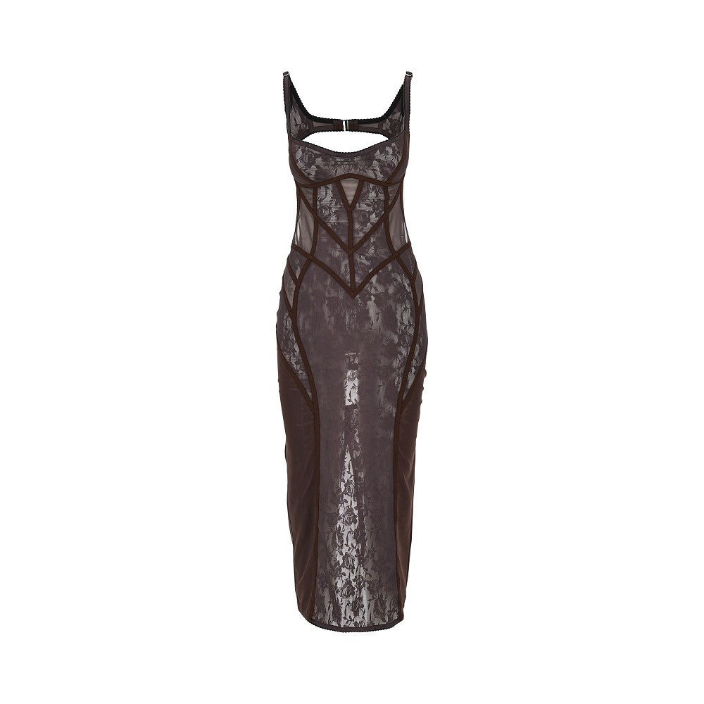 Stretch lace midi dress