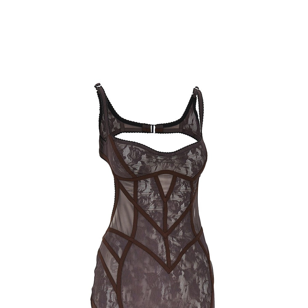 Stretch lace midi dress