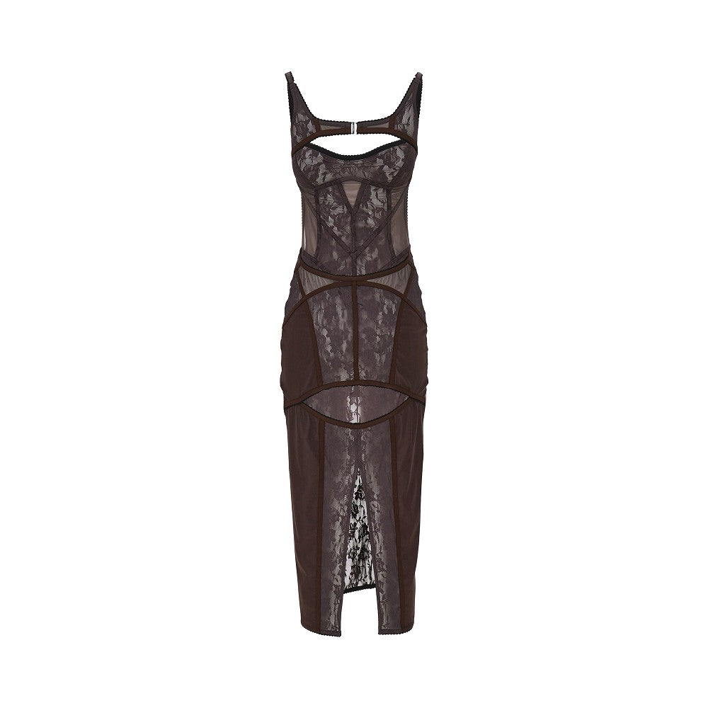 Stretch lace midi dress