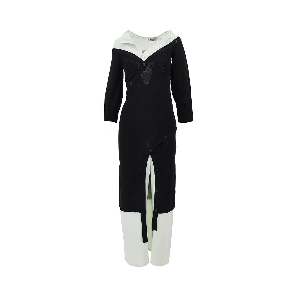 Abito midi asimmetrico in maglia