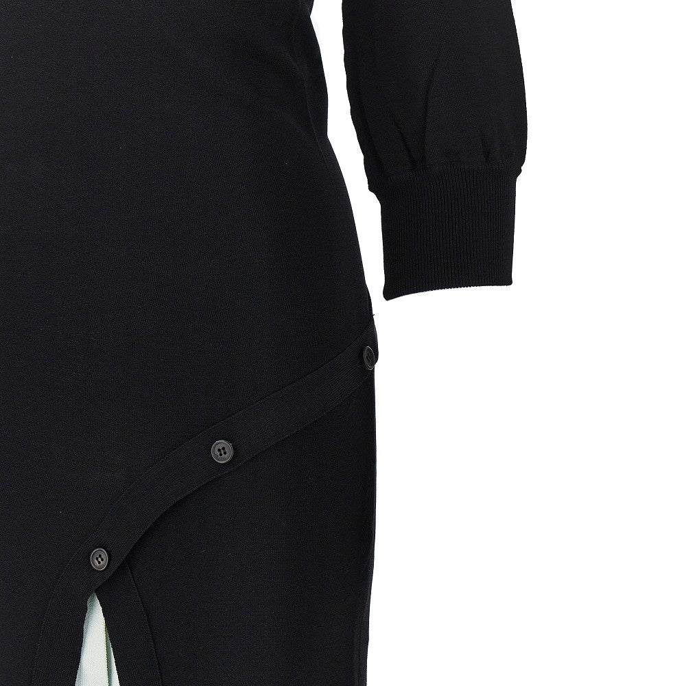 Abito midi asimmetrico in maglia