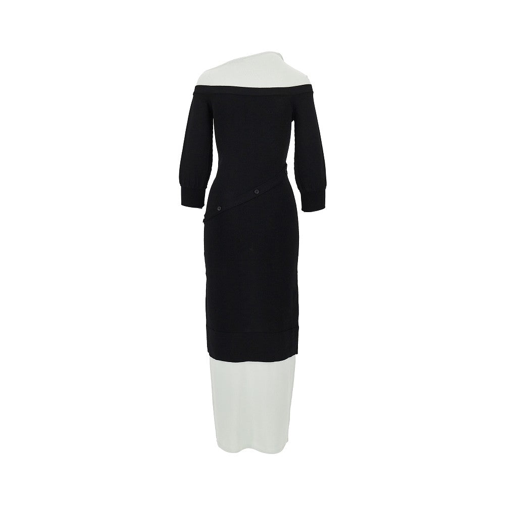 Abito midi asimmetrico in maglia