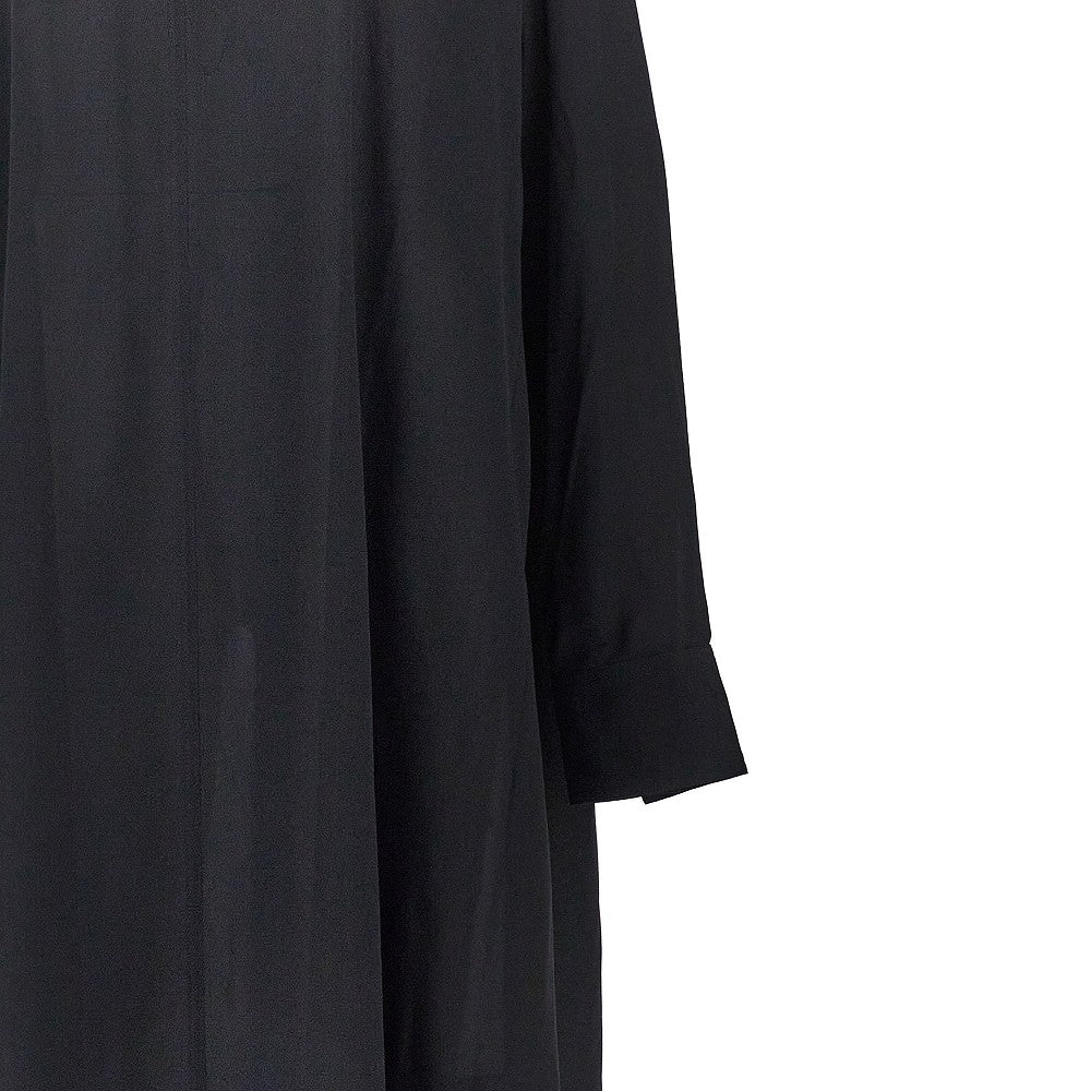 Abito lungo in crepe de chine con sciarpina