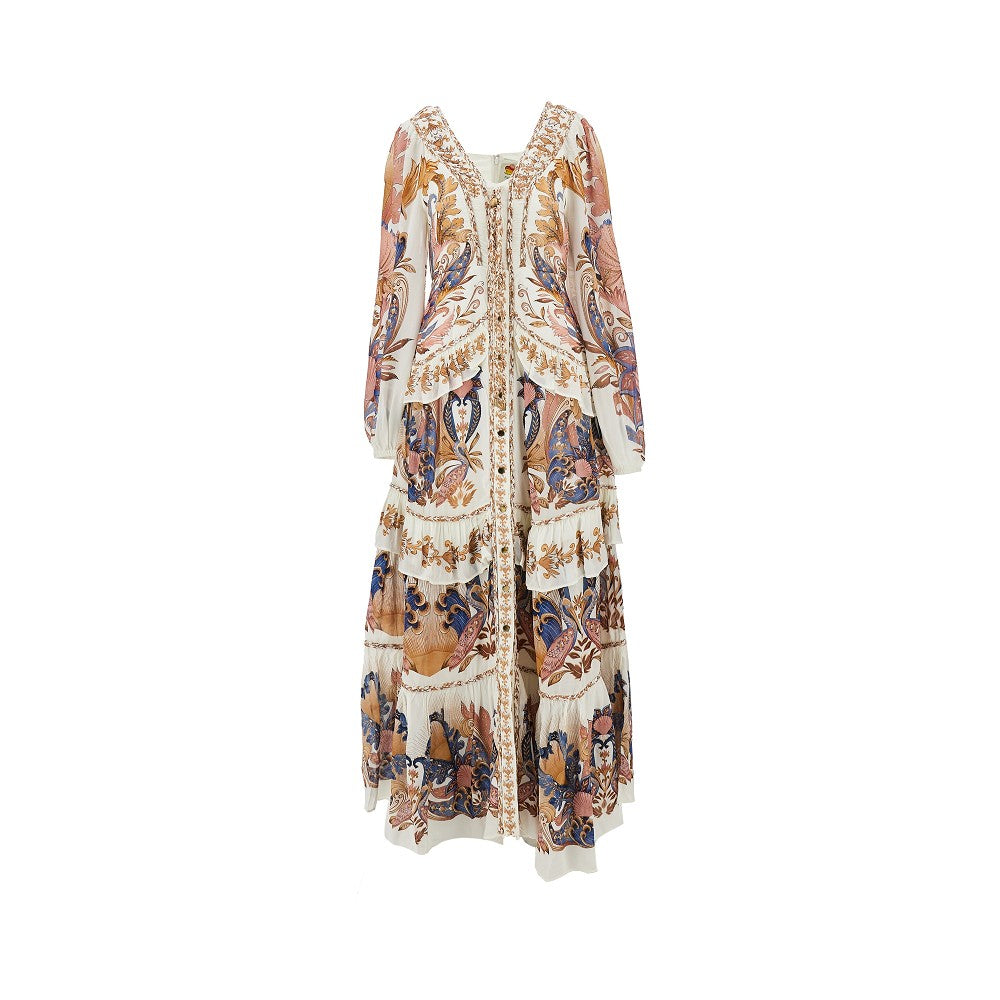 Viscose crêpe long dress