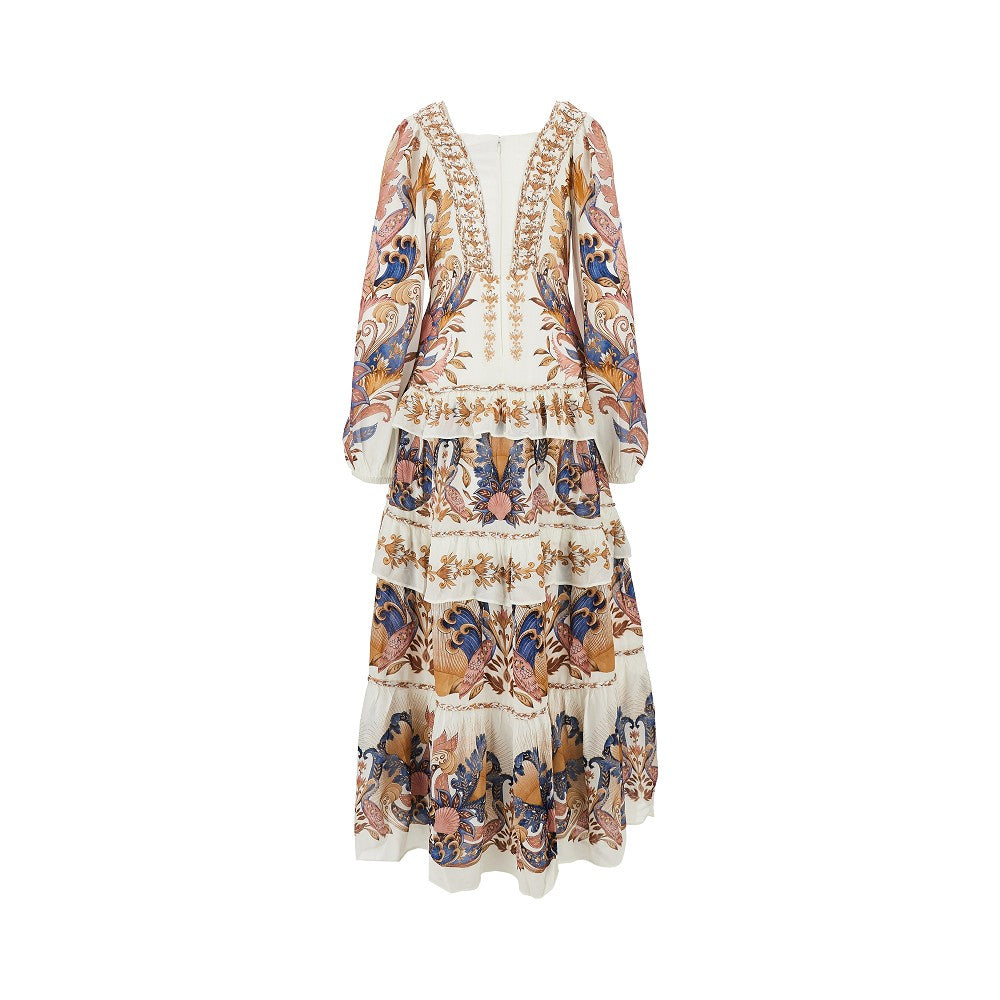 Viscose crêpe long dress