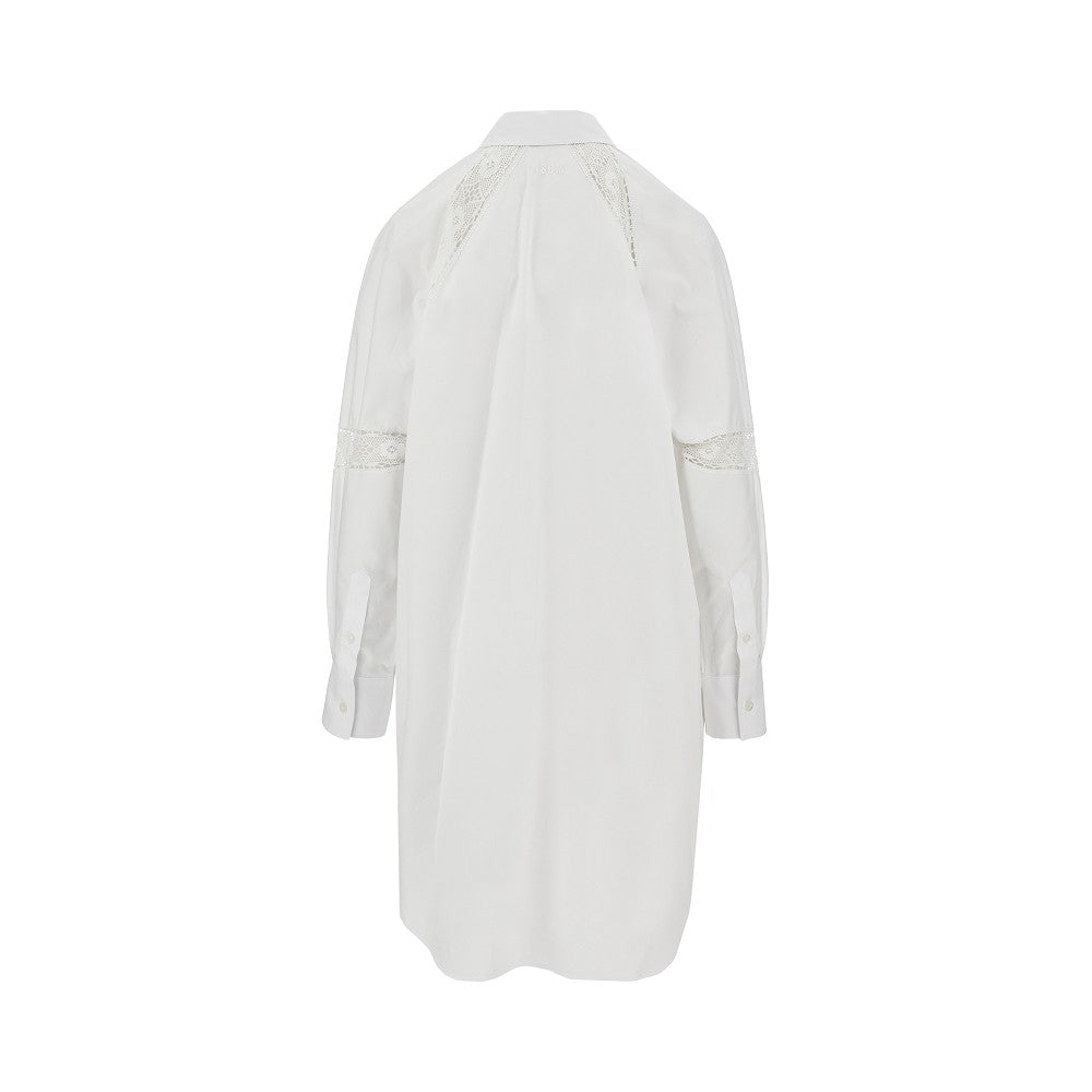 Abito chemisier con inserti in pizzo