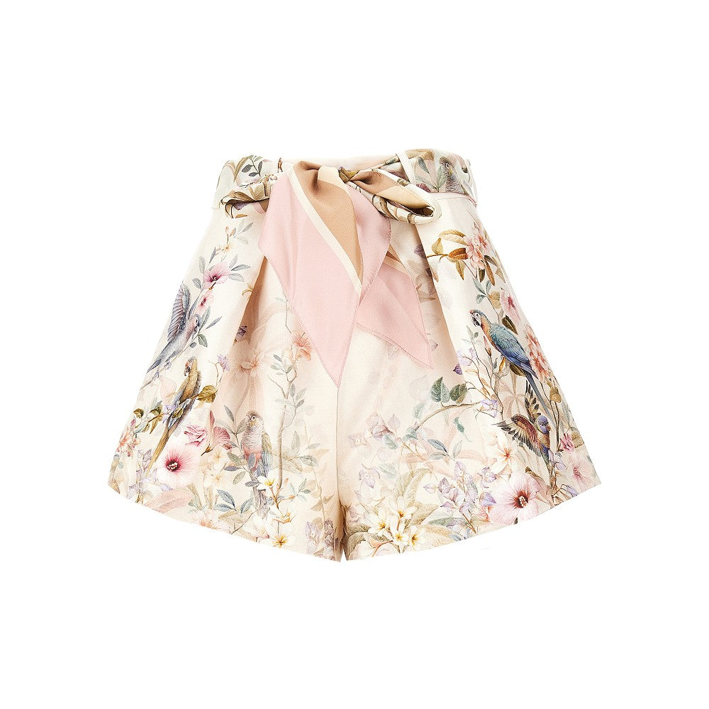 'Rebellion' silk-blend shorts