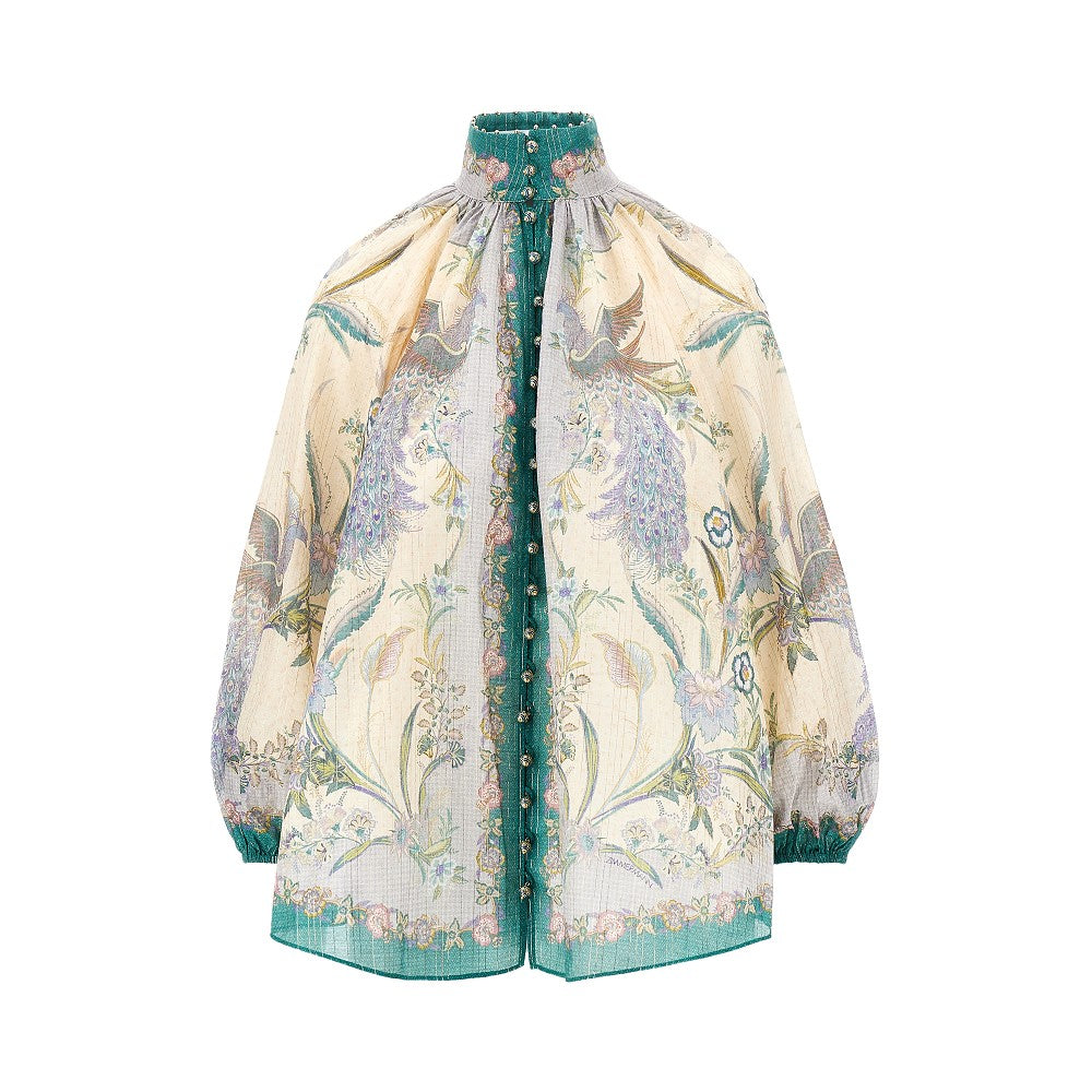 'Indra' cotton and silk blouse