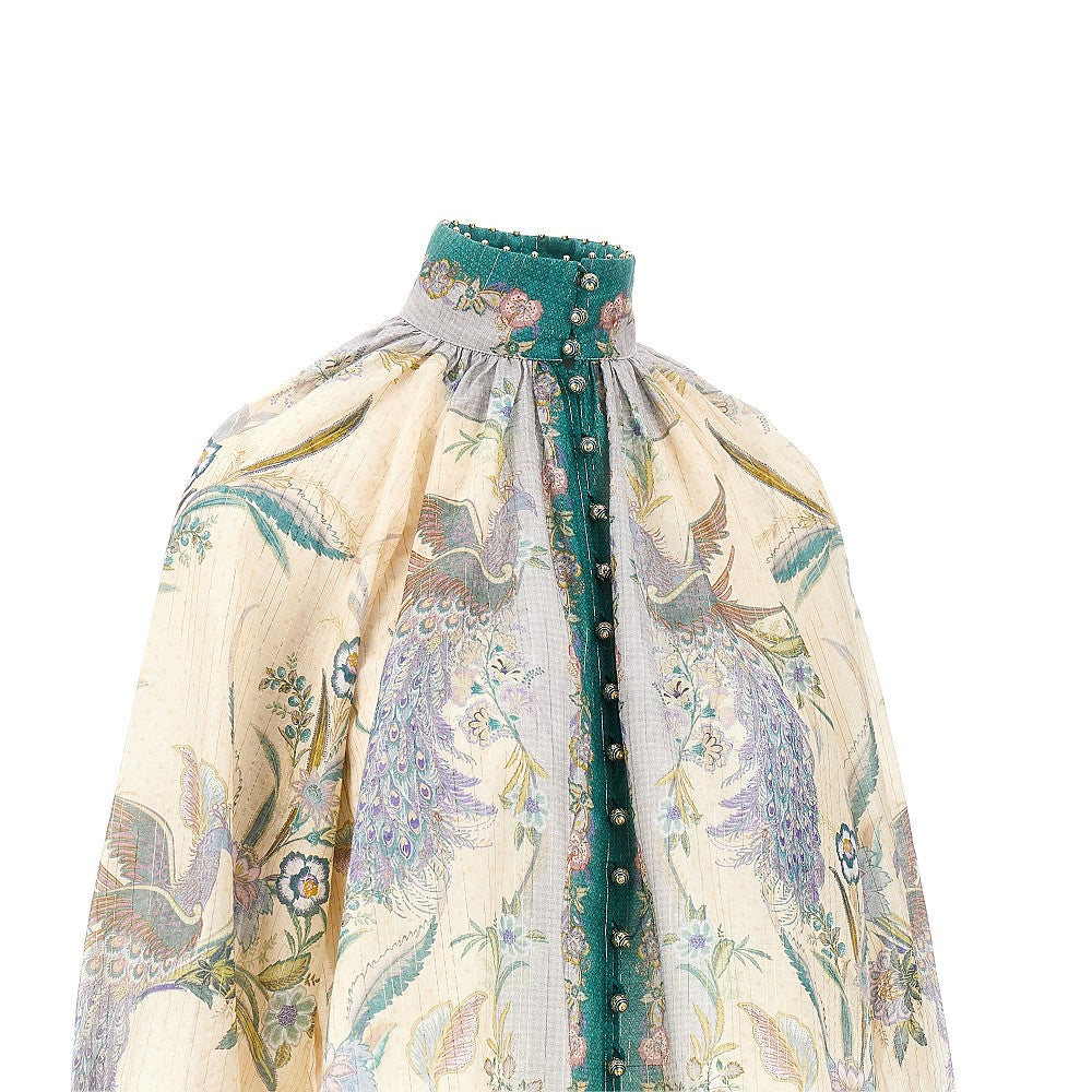 'Indra' cotton and silk blouse