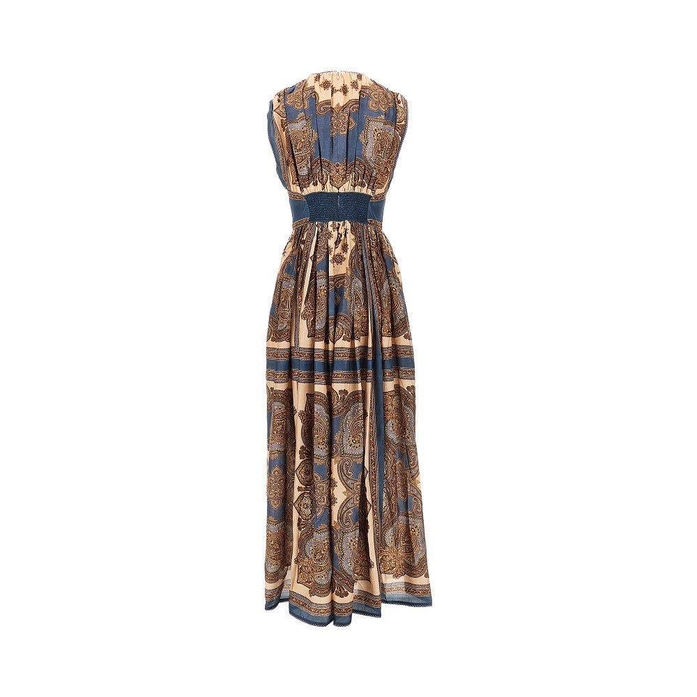 Abito lungo 'Mahon' in seta Paisley